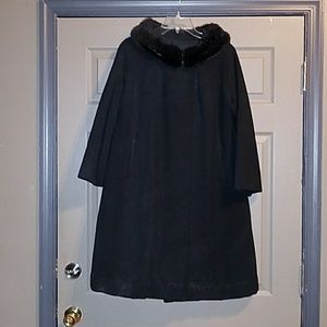 Vintage Wool Mink Collar Coat